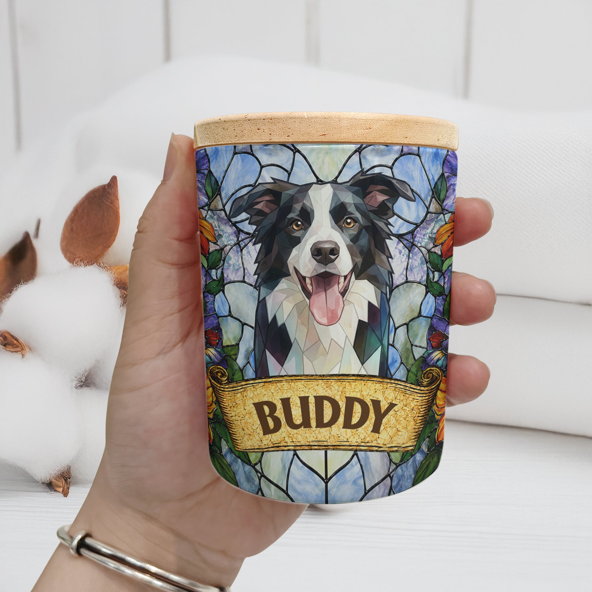 Custom Pet Portrait Stained Glass Style Pet Loss Sympathy Gifts - Personalized Night Light