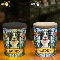 Custom Pet Portrait Stained Glass Style Pet Loss Sympathy Gifts - Personalized Night Light