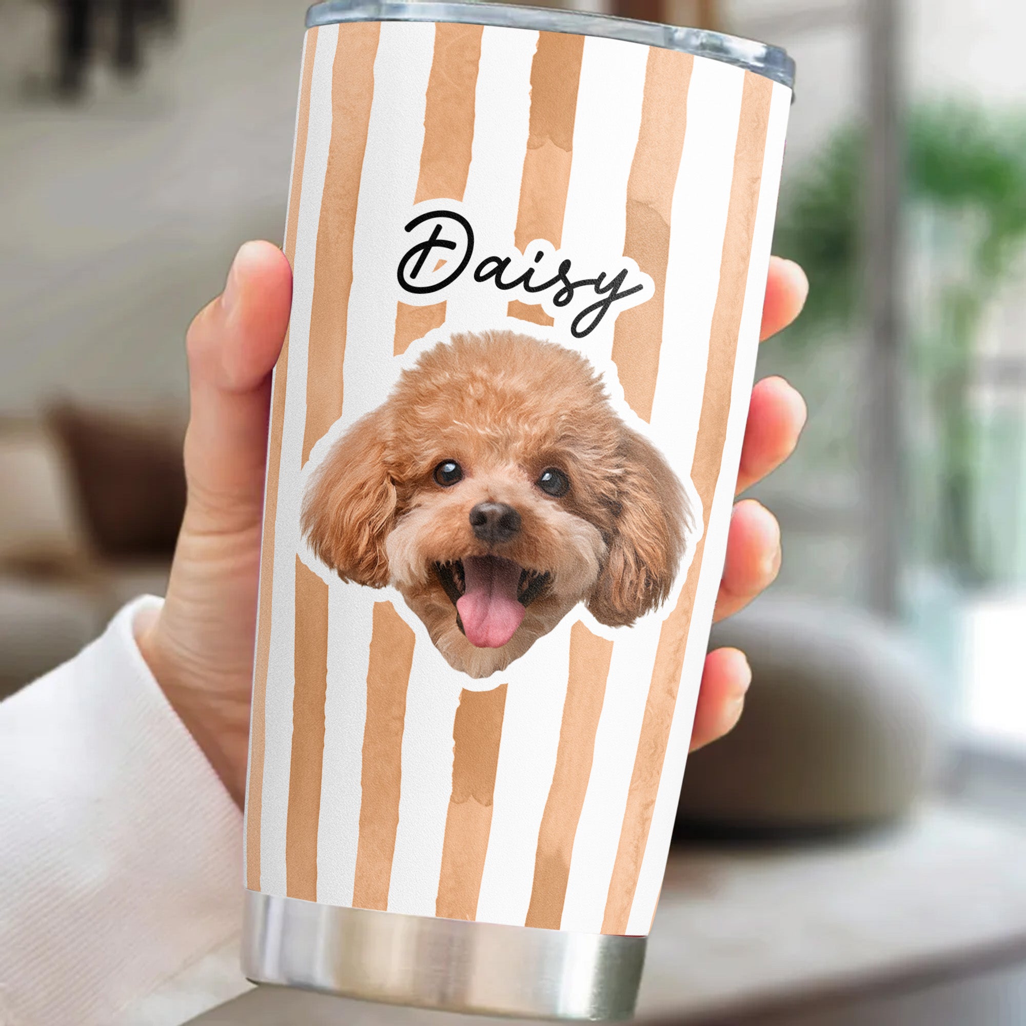 Custom Pet Portrait Tumbler Cup Dog Lover Cat Lover Gift - Personalized Photo Tumbler Cup