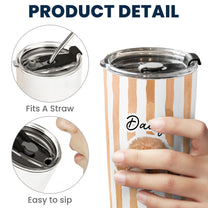 Custom Pet Portrait Tumbler Cup Dog Lover Cat Lover Gift - Personalized Photo Tumbler Cup