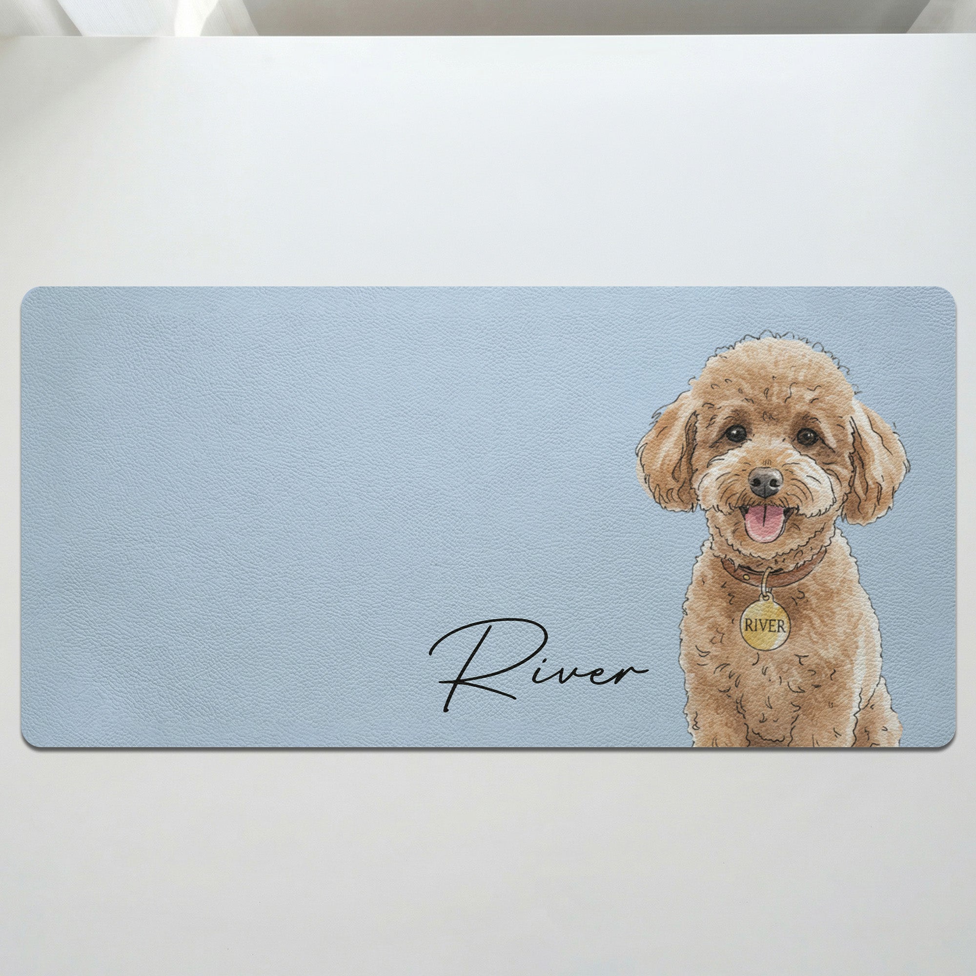Custom Pet Portrait Watercolor Art Gift For Pet Lovers - Personalized Desk Mat