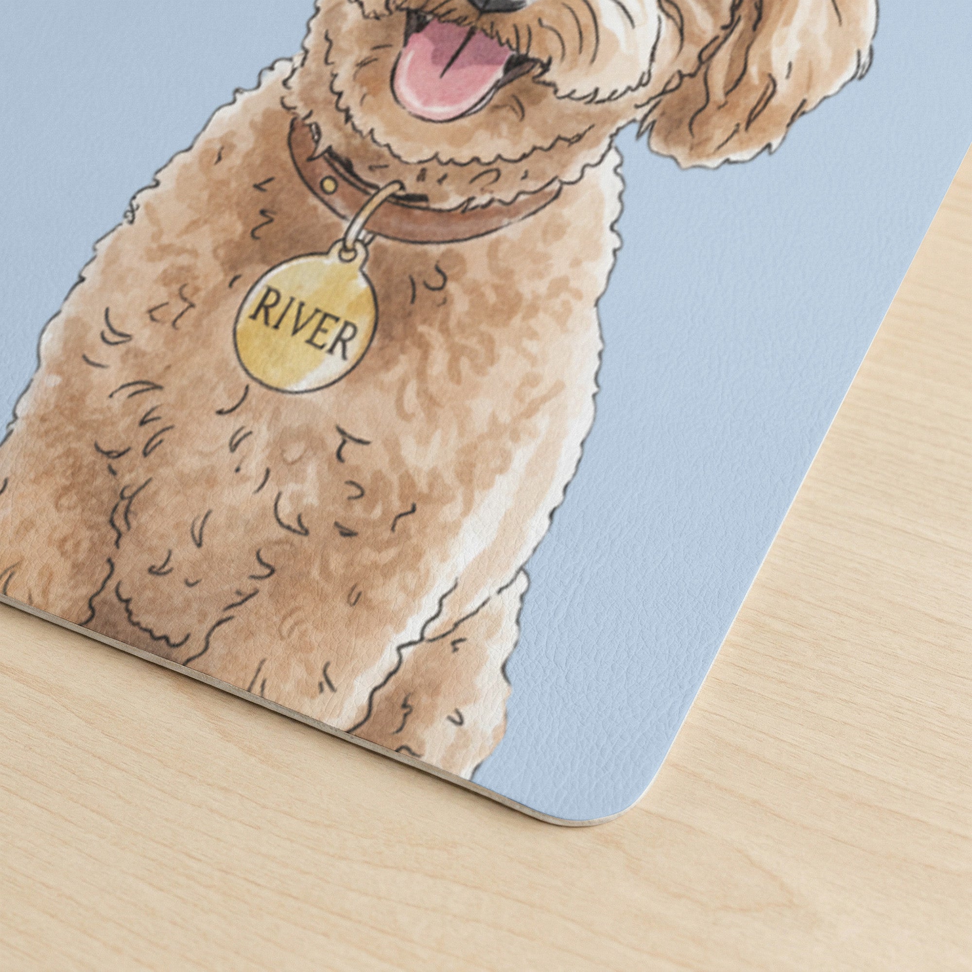 Custom Pet Portrait Watercolor Art Gift For Pet Lovers - Personalized Desk Mat