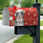 Custom Pet Portrait Watercolor Art Snowflake Christmas - Personalized Mailbox Cover