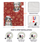 Custom Pet Portrait Watercolor Art Snowflake Christmas - Personalized Mailbox Cover