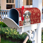 Custom Pet Portrait Watercolor Art Snowflake Christmas - Personalized Mailbox Cover