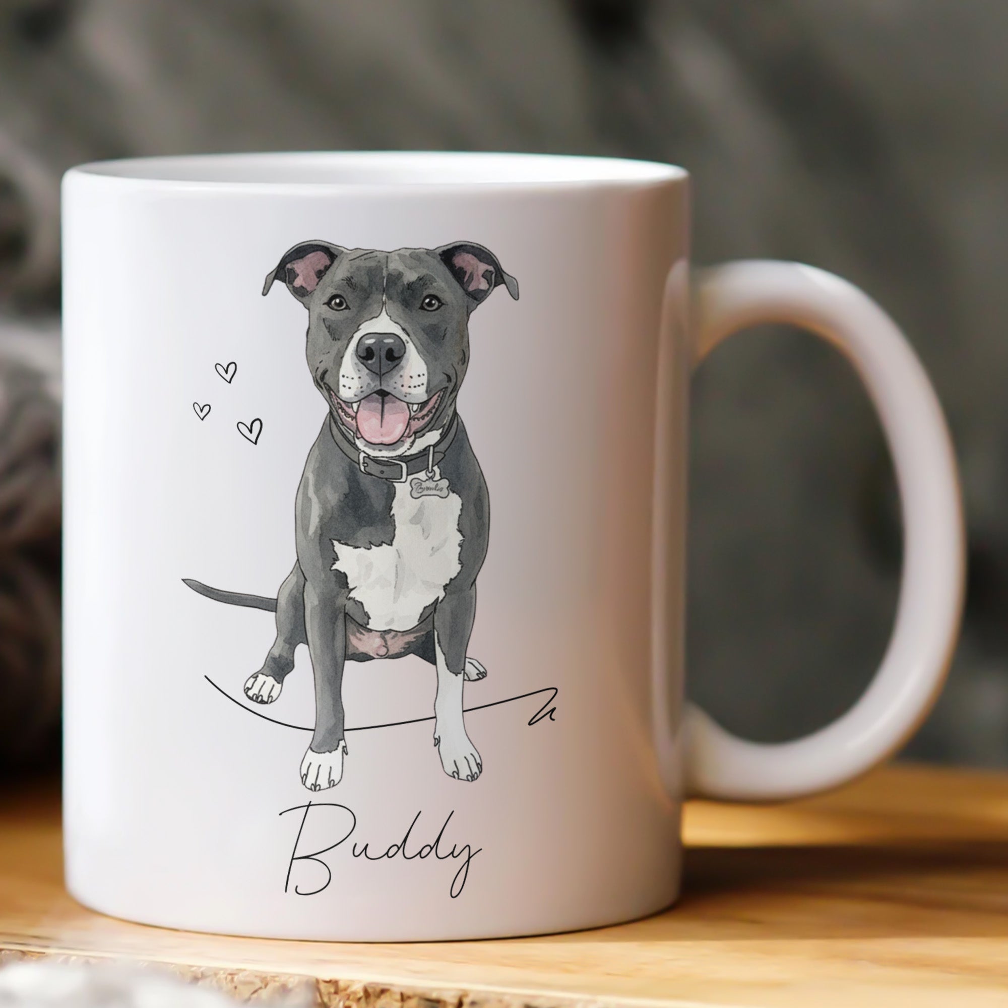 Custom Pet Portrait Watercolor Gift For Dog Lover, Cat Lover - Personalized Mug