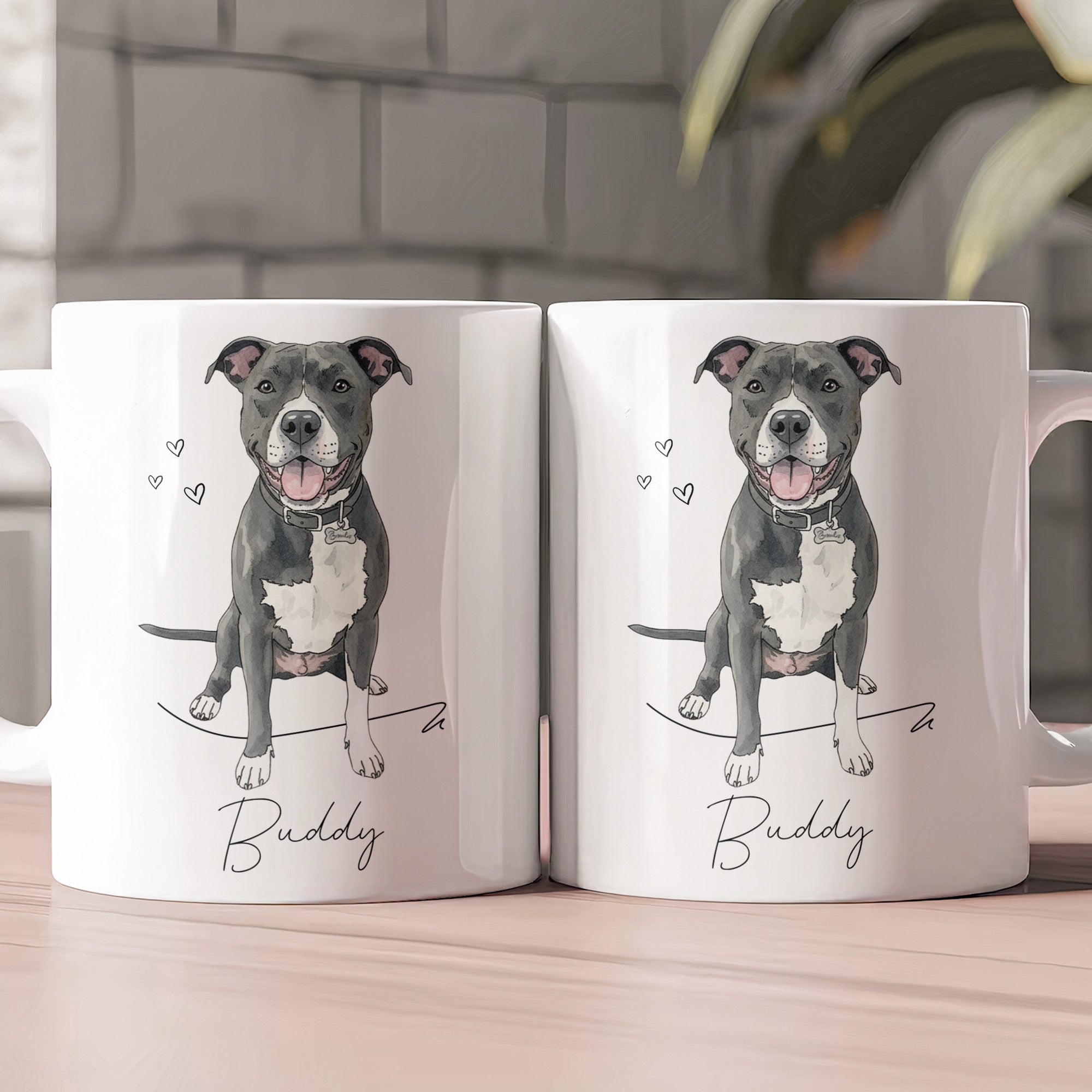 Custom Pet Portrait Watercolor Gift For Dog Lover, Cat Lover - Personalized Mug