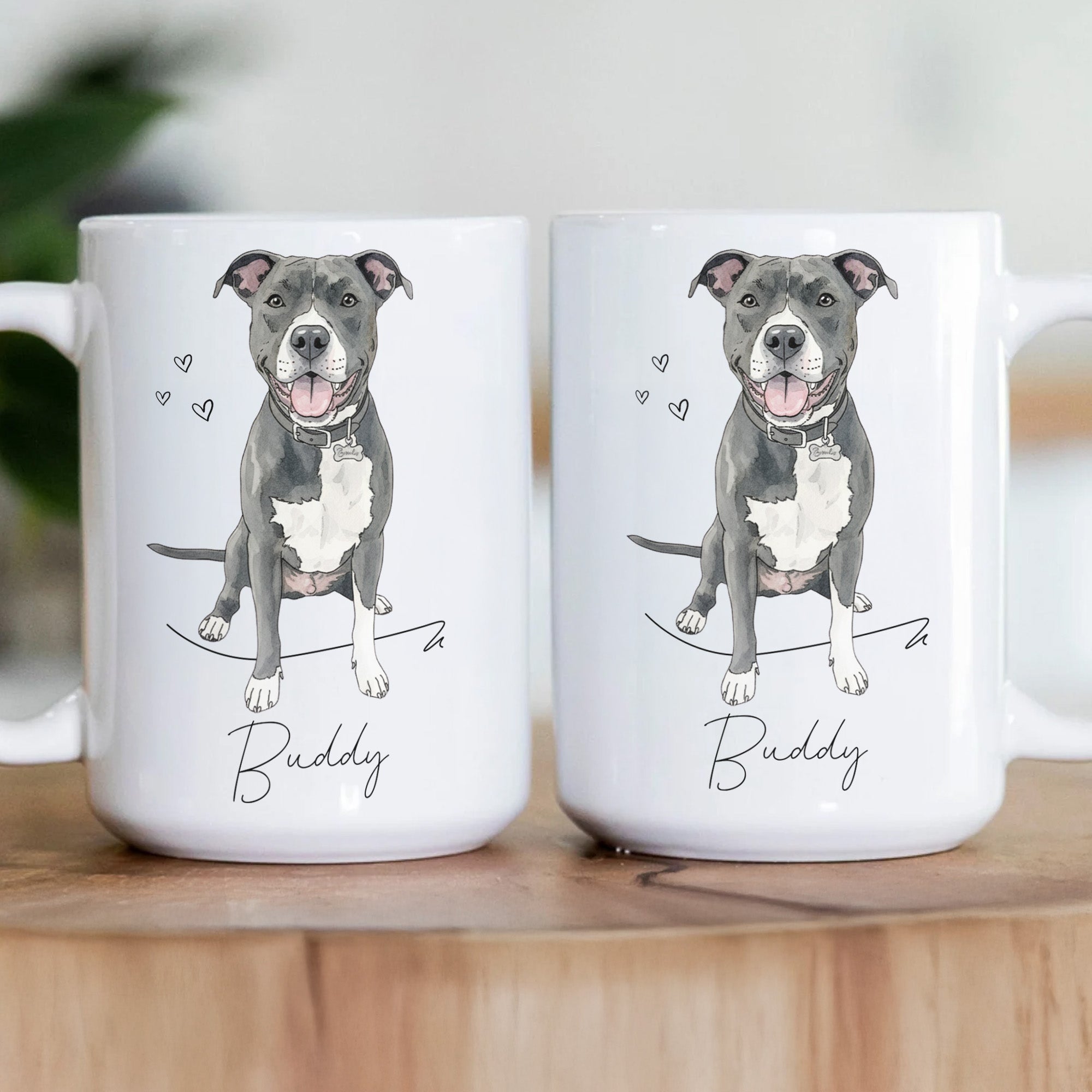 Custom Pet Portrait Watercolor Gift For Dog Lover, Cat Lover - Personalized Mug