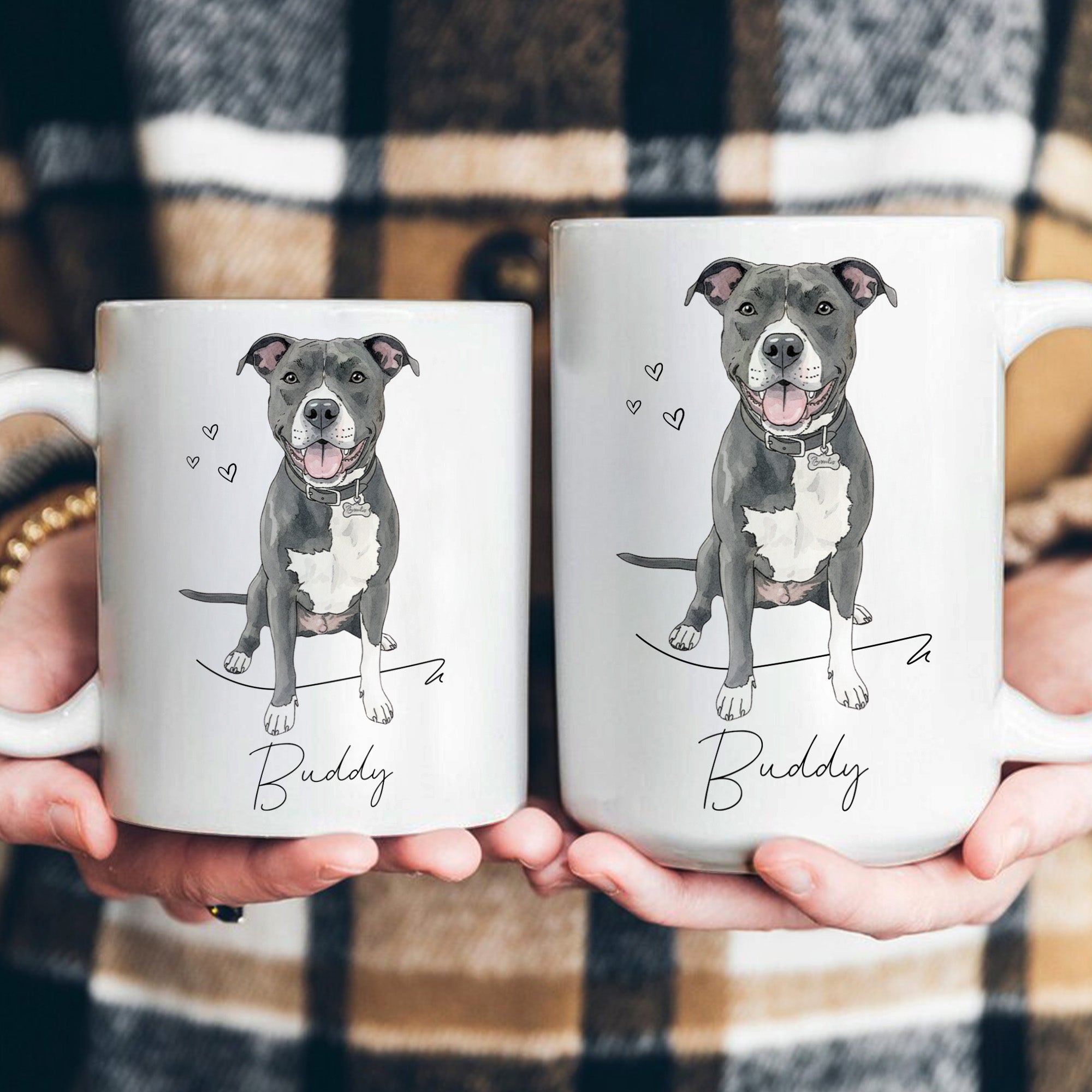 Custom Pet Portrait Watercolor Gift For Dog Lover, Cat Lover - Personalized Mug