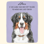 Custom Pet Portrait Watercolor Memorial Blanket - Personalized Blanket