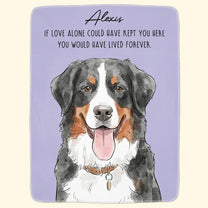 Custom Pet Portrait Watercolor Memorial Blanket - Personalized Blanket