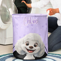 Custom Pet Toy Basket For Dog - Personalized Laundry Storage Basket