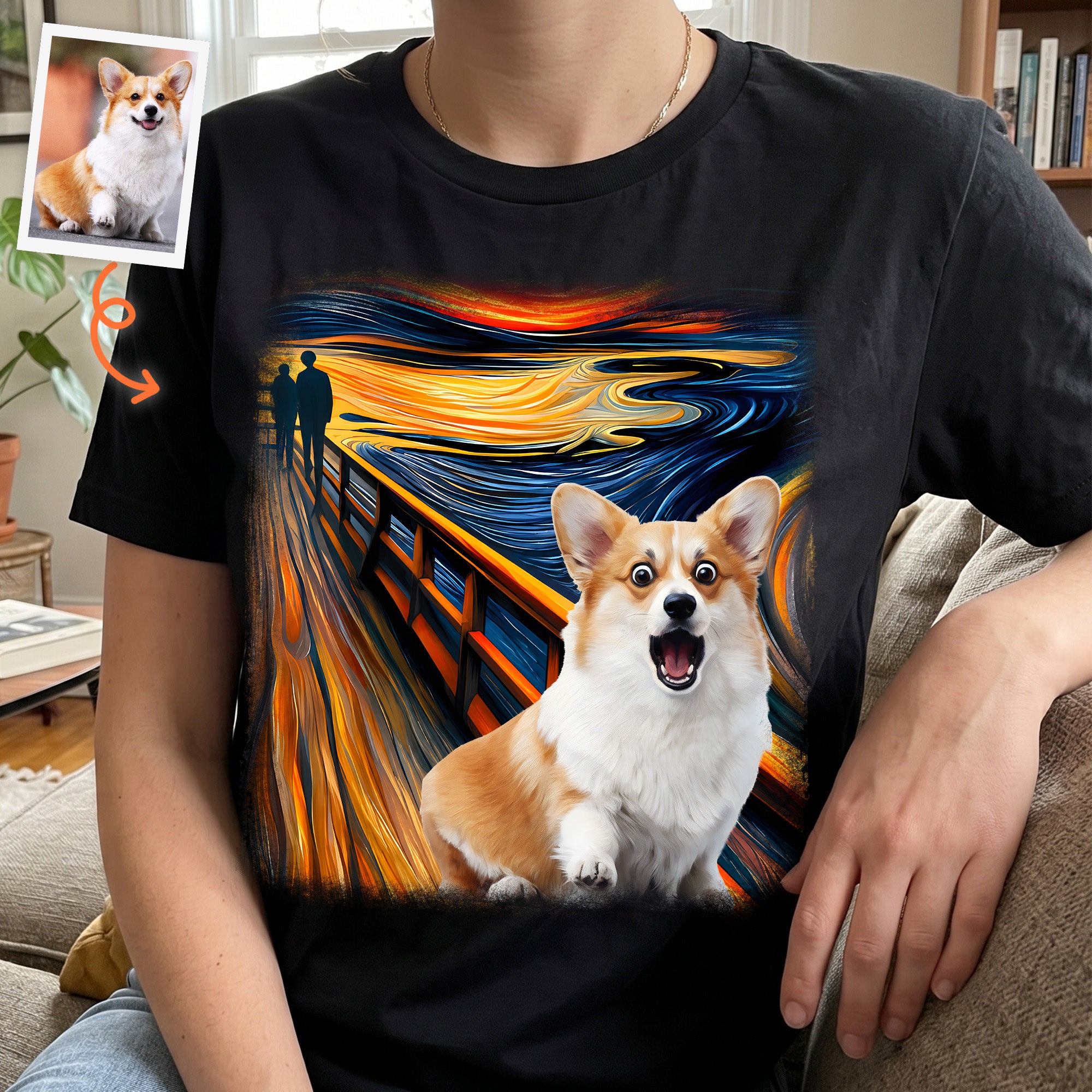 Custom Pet, Family, Friend Photo Funny Scream Halloween Art - Personalized Shirt