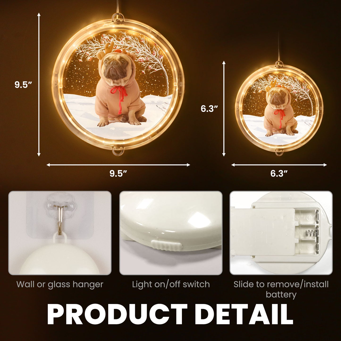 Custom Pet's Photo Christmas Tree - Personalized Photo LED Pendant Light