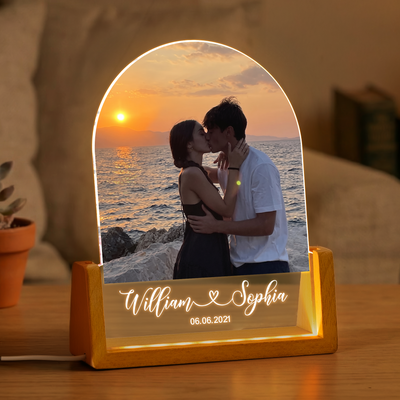 Custom Photo Anniversary Gifts For Her, Him Couple Gift - Perssonalized Night Light