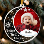 Custom Photo Baby's First Christmas  - Personalized Acrylic Photo Ornament