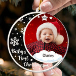 Custom Photo Baby's First Christmas  - Personalized Acrylic Photo Ornament