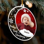 Custom Photo Baby's First Christmas  - Personalized Acrylic Photo Ornament