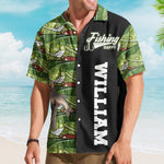 Custom Photo Bass Fish Fishing Makes Me Happy - Custom Photo Hawaiian Shirt