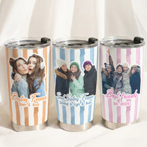 Custom Photo Bestie Cup Stripe Besties Picture - Personalized Photo Tumbler Cup