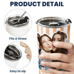 Custom Photo Bestie Cup Stripe Besties Picture - Personalized Photo Tumbler Cup
