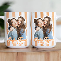 Custom Photo Bestie Mug Stripe Besties Picture - Personalized Photo Mug