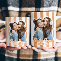 Custom Photo Bestie Mug Stripe Besties Picture - Personalized Photo Mug