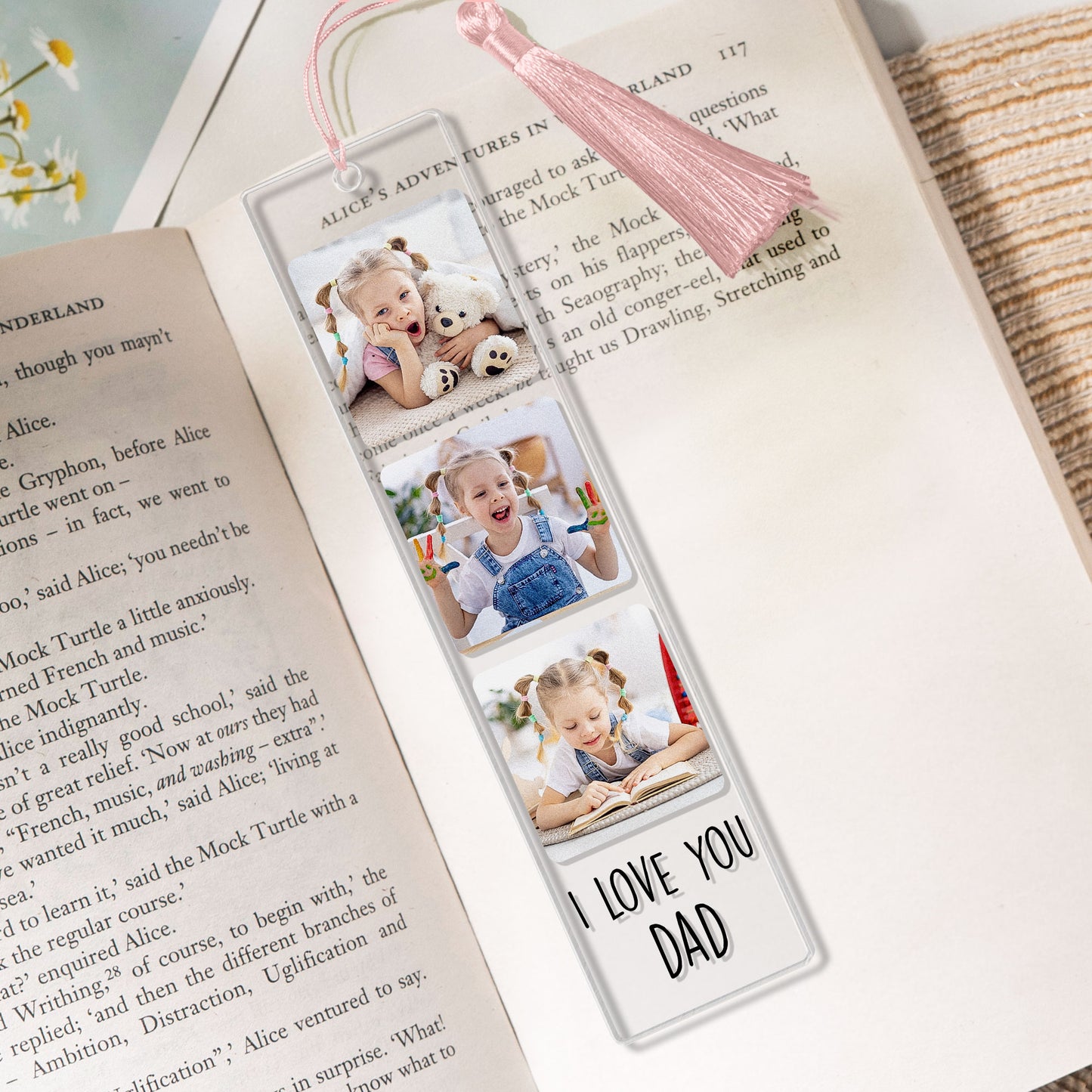 Custom Photo Bookmark For Family, Besties, Couple, Book Lovers - Custom Photo Acrylic Bookmark