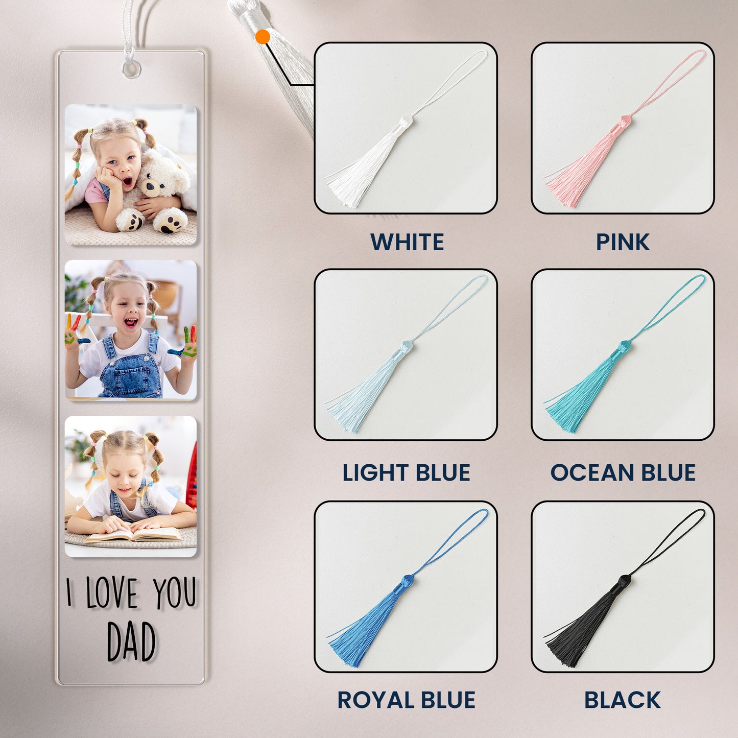 Custom Photo Bookmark For Family, Besties, Couple, Book Lovers - Custom Photo Acrylic Bookmark