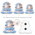 Custom Photo Cartoon Art Cruise Partners Cruise Door Decor Gift For Couple - Personalized Magnet