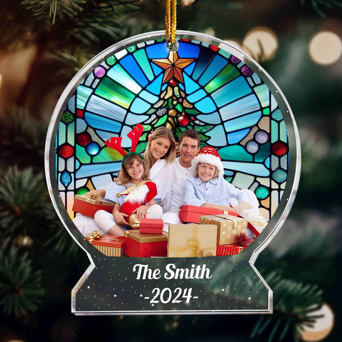 Custom Photo Christmas Decors Gifts For Family, Friends - Personalized Acrylic Photo Ornament