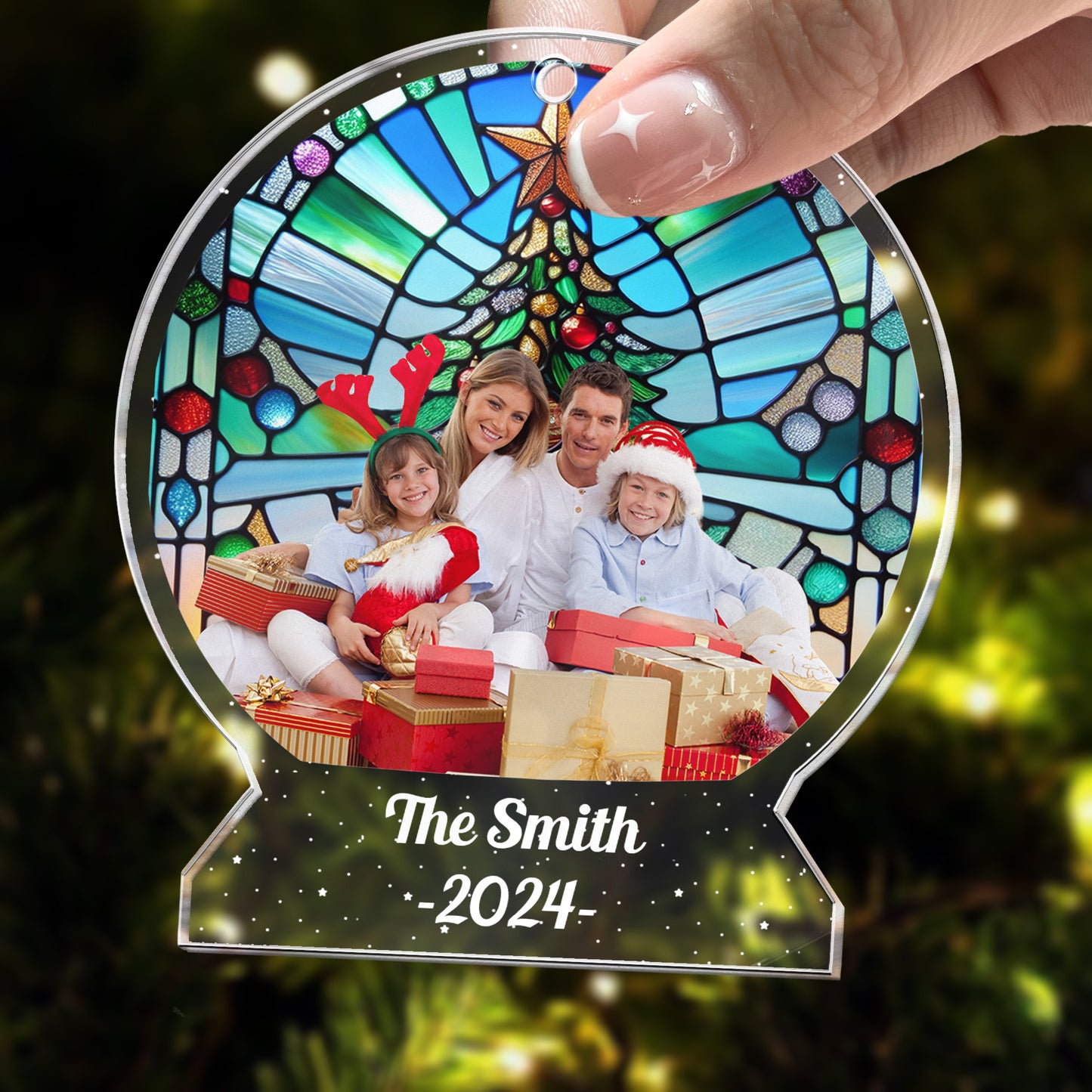 Custom Photo Christmas Decors Gifts For Family, Friends - Personalized Acrylic Photo Ornament