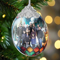 Custom Photo Christmas Globe Ball - Personalized Glass Photo Ornament With Silver Cap