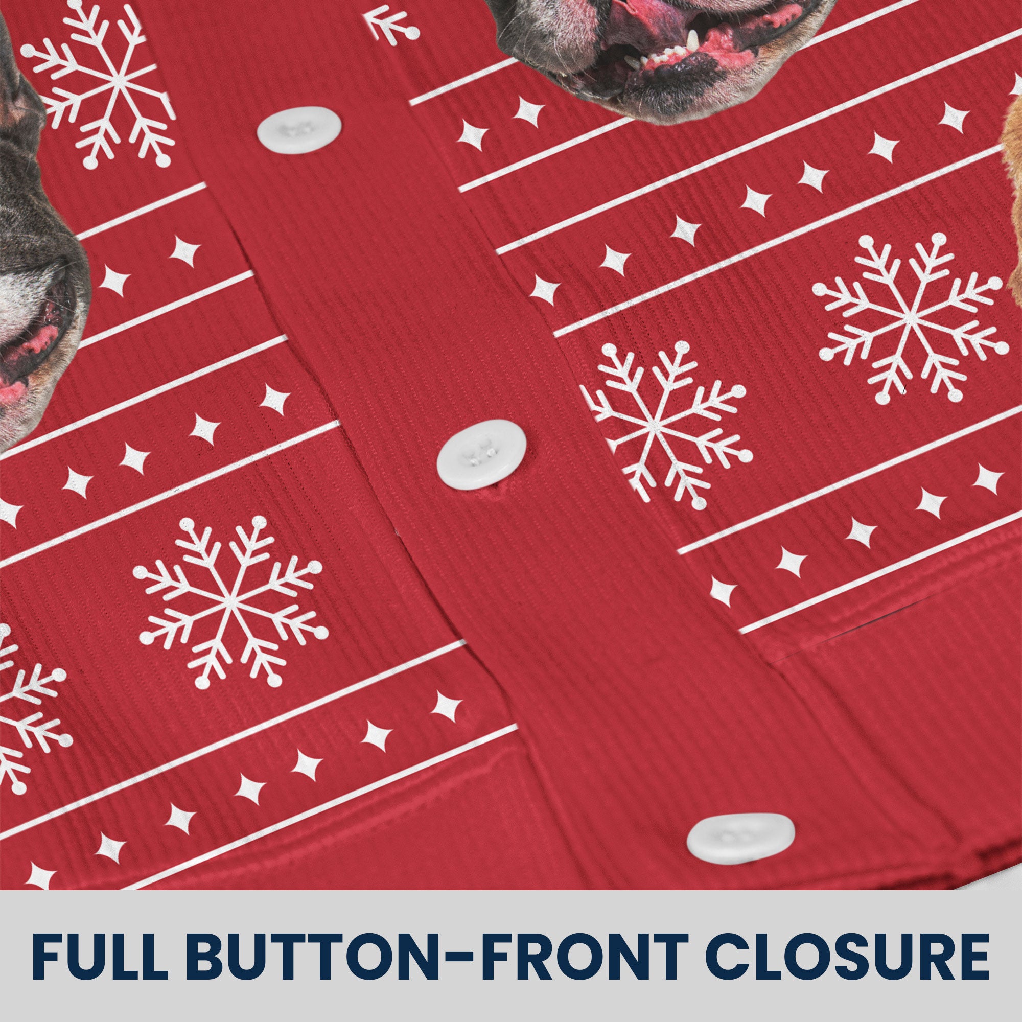 Christmas Dog Cat Silly Faces - Personalized Photo Crewneck Cardigan