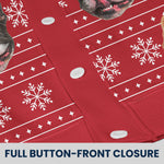 Christmas Dog Cat Silly Faces - Personalized Photo Crewneck Cardigan
