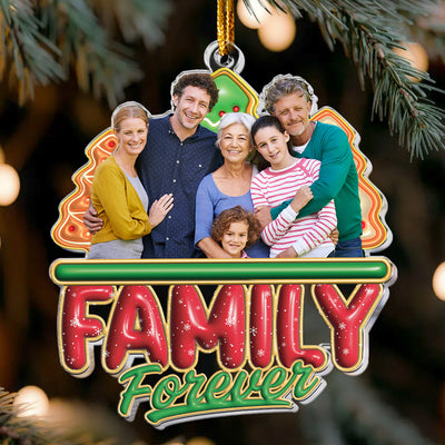 Family Custom Photo 2026 Christmas Time - Personalized Acrylic Photo Ornament