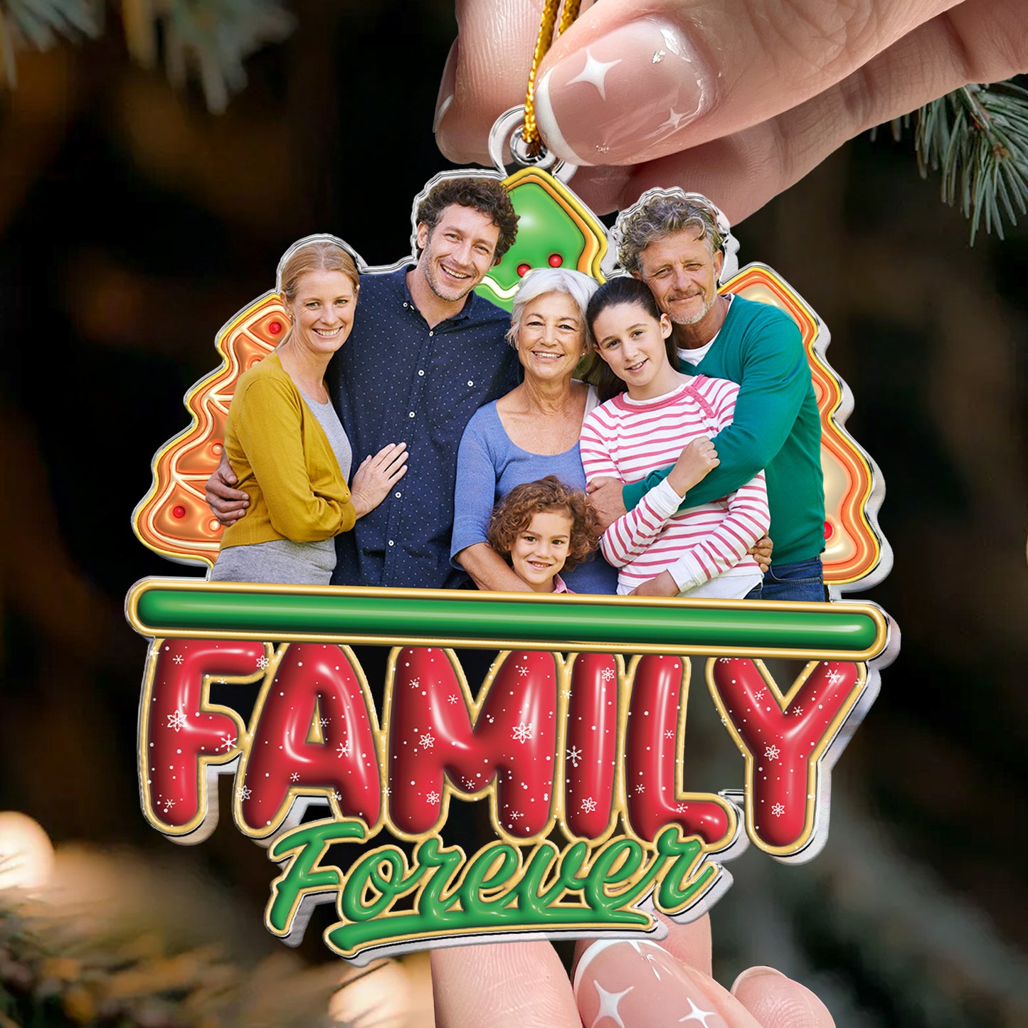 Family Custom Photo 2025 Christmas Time - Personalized Acrylic Photo Ornament