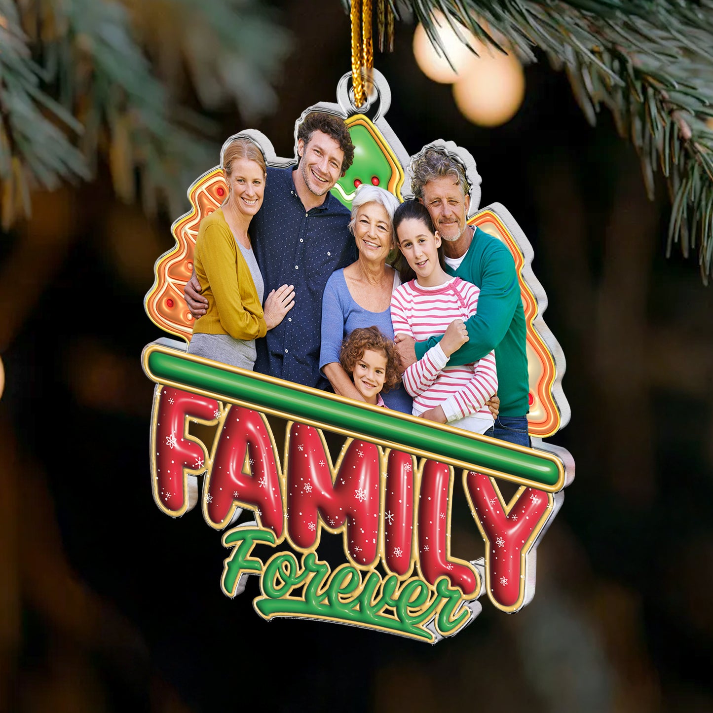 Family Custom Photo 2025 Christmas Time - Personalized Acrylic Photo Ornament