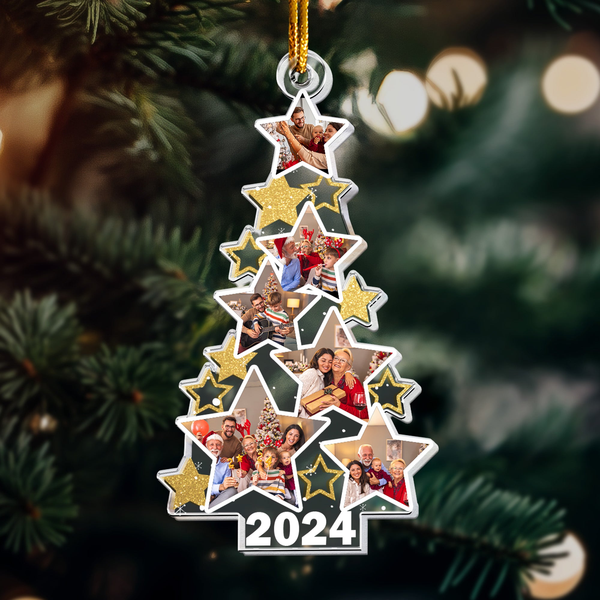 Custom Photo Christmas Tree - Personalized Acrylic Photo Ornament