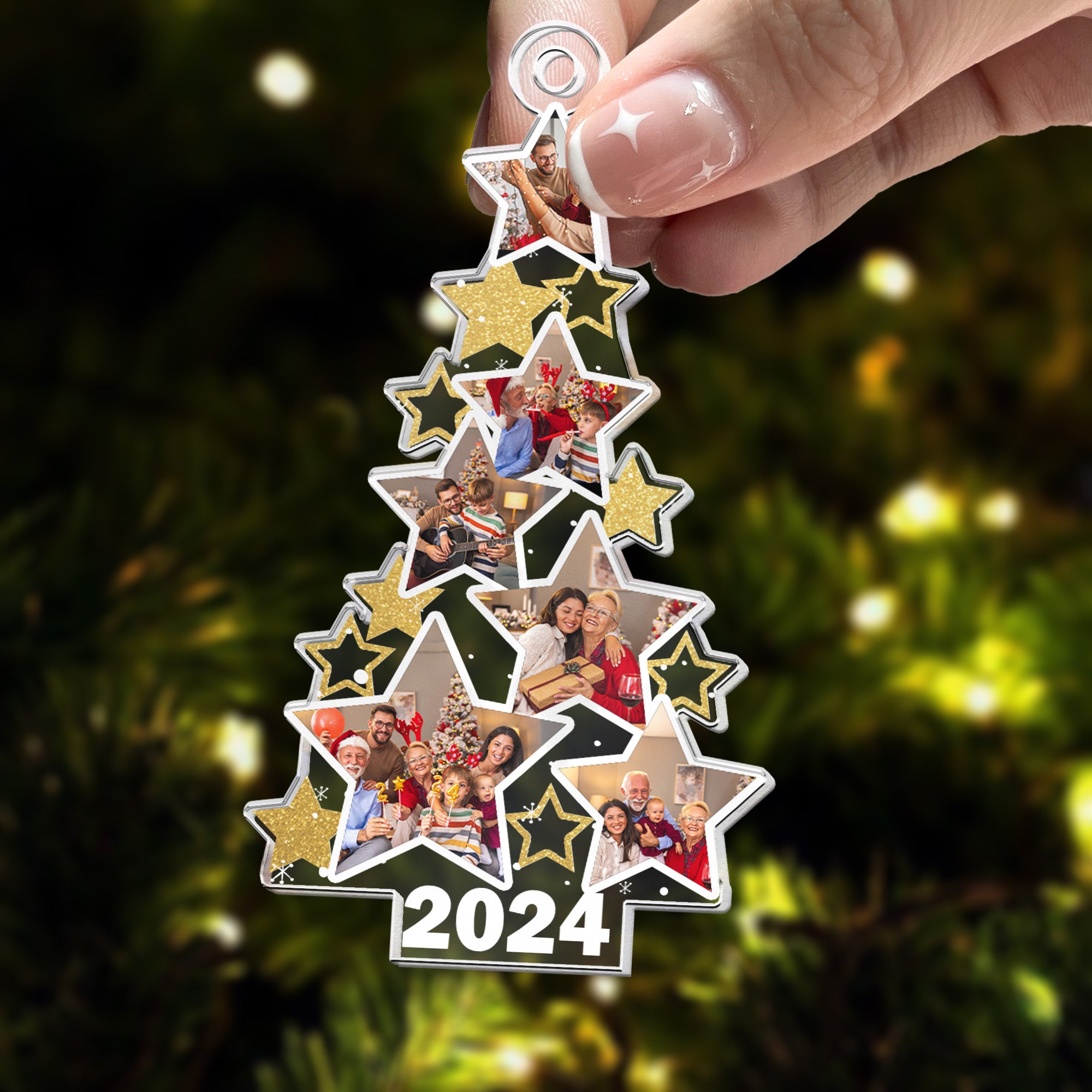 Custom Photo Christmas Tree - Personalized Acrylic Photo Ornament