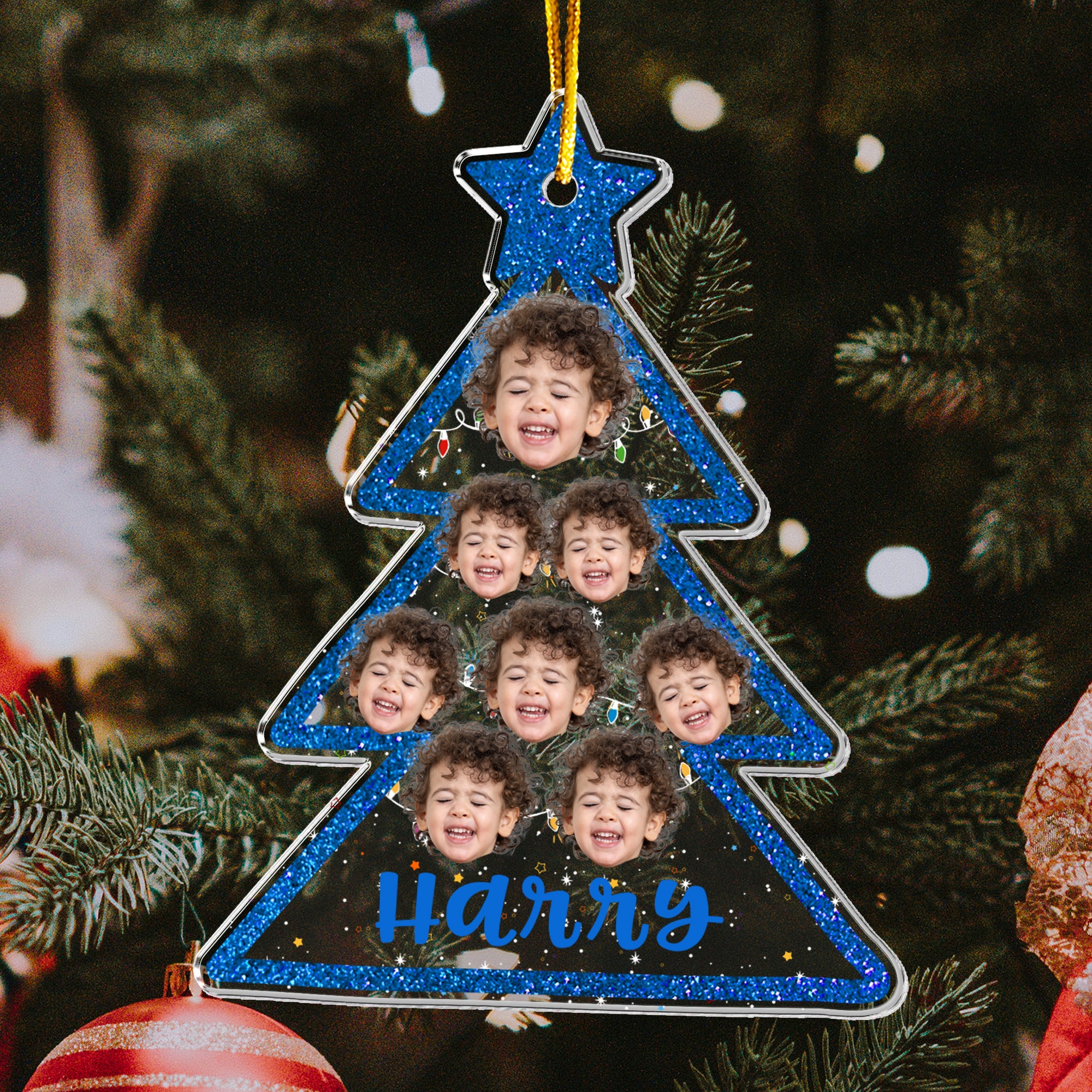 Custom Photo Christmas Tree - Personalized Acrylic Photo Ornament