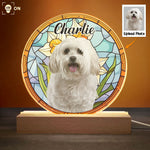 Custom Photo Cute Pet Stained Glass - Personalized Photo LED Light