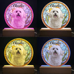Custom Photo Cute Pet Stained Glass - Personalized Photo LED Light