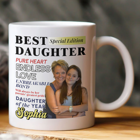 Custom Photo Daughter Of The Year Magazine - Personalized Photo Mug