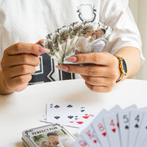 Custom Photo Deck Game For Couples Bulk Wedding Favors - Personalized Playing Photo Cards With Metal Box