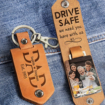 Custom Photo Drive Safe - Personalized Leather Photo Keychain