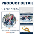 Custom Photo Family Christmas - Personalized Ceramic Photo Ornament