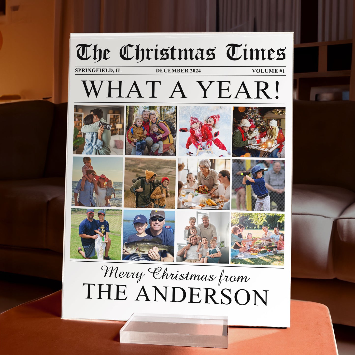 Custom Photo Family, Friends, Grandparents - The Christmas Times - Personalized Acrylic Photo Plaque