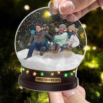 Custom Photo Family, Friends, Kids Playful Snow - Personalized Acrylic Photo Ornament