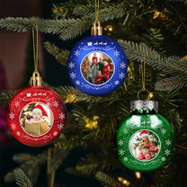 Custom Photo Family, Pet Lovers, Kids, Vintage Christmas - Personalized Ball Photo Ornament